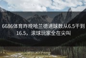 6686体育昨晚哈兰德进球数从6.5干到16.5，滚球玩家全在尖叫